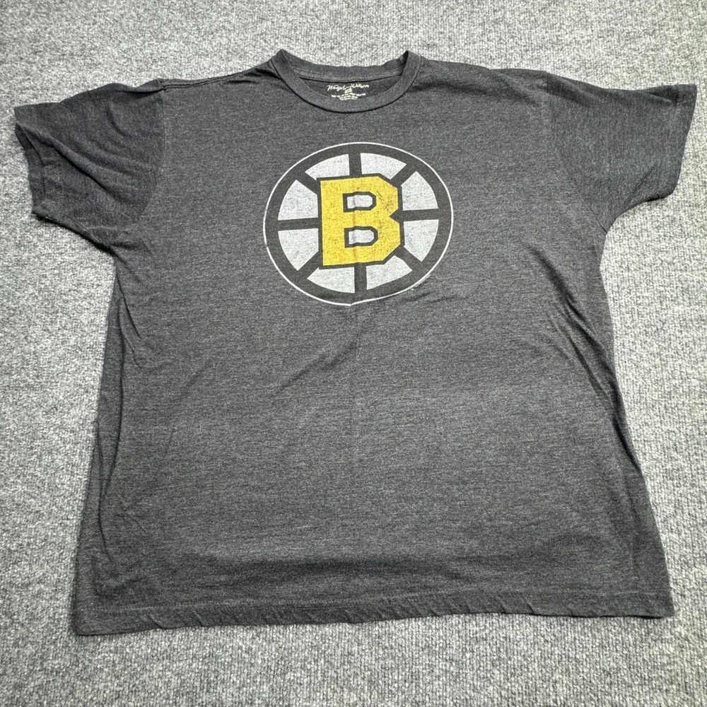 Boston Bruins Wright And Ditson T Shirt Mens XL Charcoal Gray NHL Hockey Logo